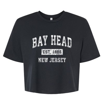 Bay Head New Jersey Nj Vintage Sports Bella+Canvas Jersey Crop Tee