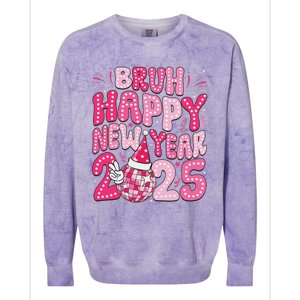 Bruh Happy New Year 2025 Family New Years Eve Party Girl Colorblast Crewneck Sweatshirt