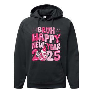 Bruh Happy New Year 2025 Family New Years Eve Party Girl Performance Fleece Hoodie