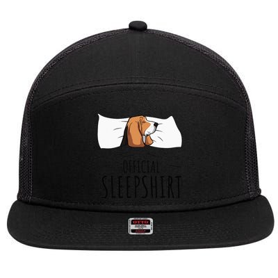 Basset Hound Official Sleep 7 Panel Mesh Trucker Snapback Hat