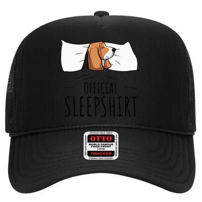 Basset Hound Official Sleep High Crown Mesh Back Trucker Hat