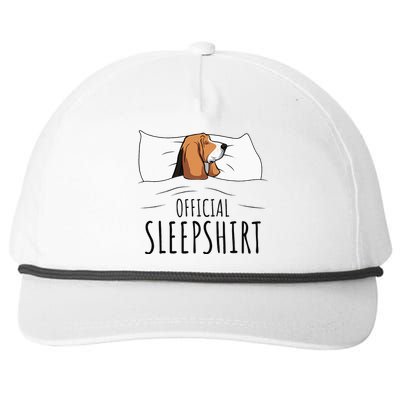 Basset Hound Official Sleep Snapback Five-Panel Rope Hat