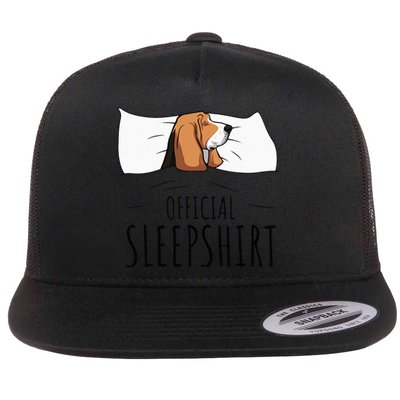 Basset Hound Official Sleep Flat Bill Trucker Hat