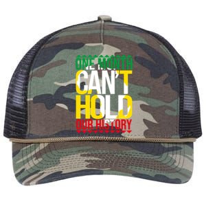 Black History One Month Can't Hold Our History African Pride Cute Gift Retro Rope Trucker Hat Cap