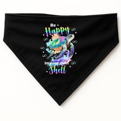Be Happy On Your Own Colorful Turtle Self Love USA-Made Doggie Bandana