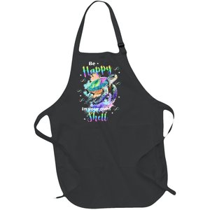 Be Happy On Your Own Colorful Turtle Self Love Full-Length Apron With Pockets