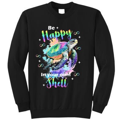 Be Happy On Your Own Colorful Turtle Self Love Sweatshirt