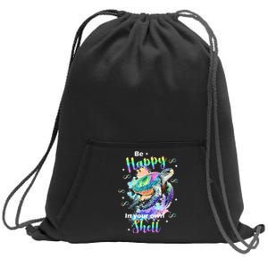 Be Happy On Your Own Colorful Turtle Self Love Sweatshirt Cinch Pack Bag