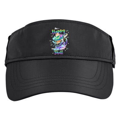 Be Happy On Your Own Colorful Turtle Self Love Adult Drive Performance Visor