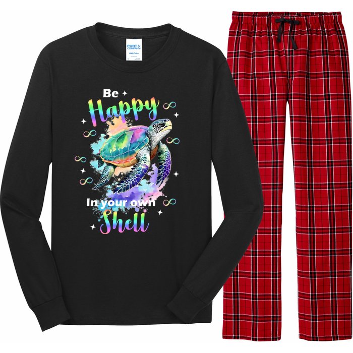 Be Happy On Your Own Colorful Turtle Self Love Long Sleeve Pajama Set