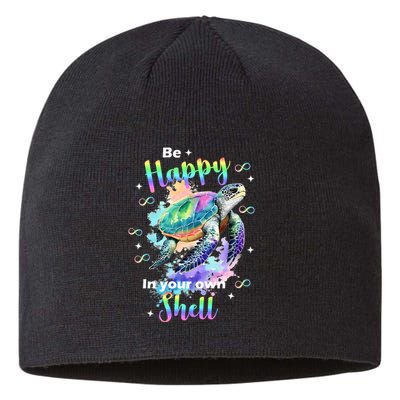 Be Happy On Your Own Colorful Turtle Self Love Sustainable Beanie