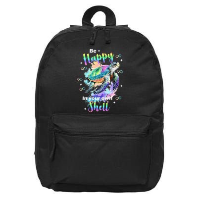 Be Happy On Your Own Colorful Turtle Self Love 16 in Basic Backpack