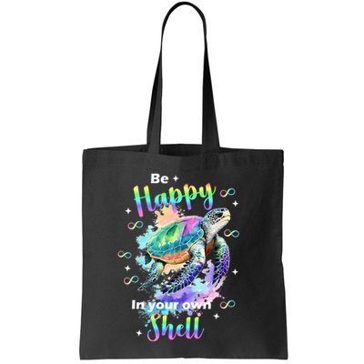 Be Happy On Your Own Colorful Turtle Self Love Bag