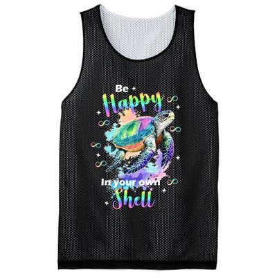 Be Happy On Your Own Colorful Turtle Self Love Mesh Reversible Basketball Jersey Tank