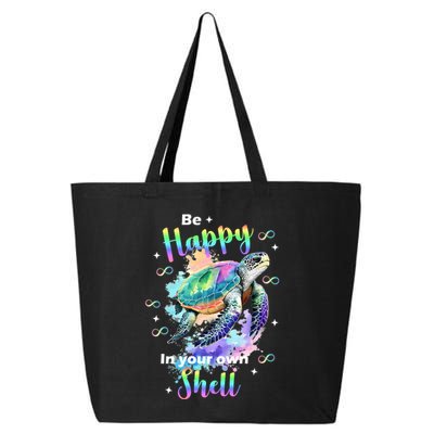 Be Happy On Your Own Colorful Turtle Self Love 25L Jumbo Tote
