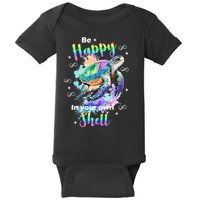 Be Happy On Your Own Colorful Turtle Self Love Baby Bodysuit