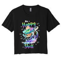 Be Happy On Your Own Colorful Turtle Self Love Crop Top