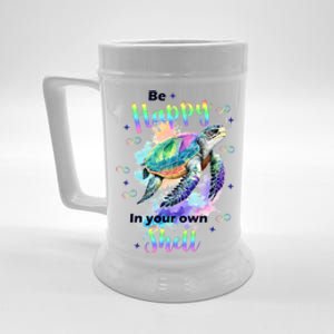 Be Happy On Your Own Colorful Turtle Self Love Beer Stein