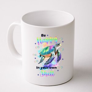 Be Happy On Your Own Colorful Turtle Self Love Coffee Mug