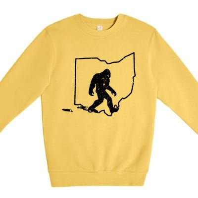 Bigfoot Hunter Ohio Retro Pride Premium Crewneck Sweatshirt