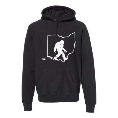 Bigfoot Hunter Ohio Retro Pride Premium Hoodie