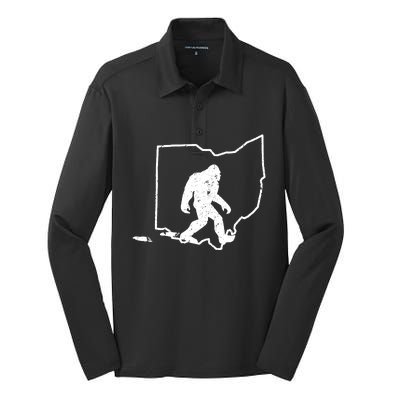 Bigfoot Hunter Ohio Retro Pride Silk Touch Performance Long Sleeve Polo