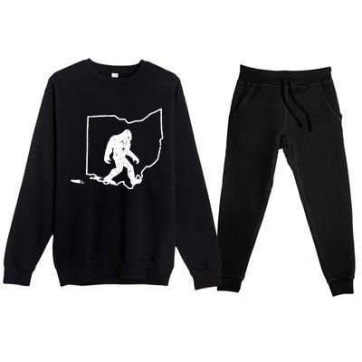 Bigfoot Hunter Ohio Retro Pride Premium Crewneck Sweatsuit Set