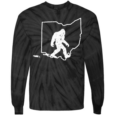 Bigfoot Hunter Ohio Retro Pride Tie-Dye Long Sleeve Shirt