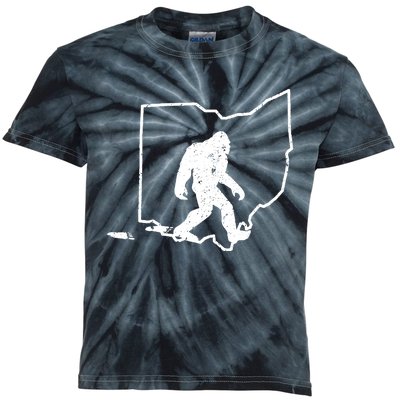 Bigfoot Hunter Ohio Retro Pride Kids Tie-Dye T-Shirt