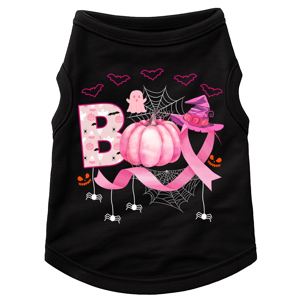Boo Halloween October Breast Cancer Awareness Doggie Tank