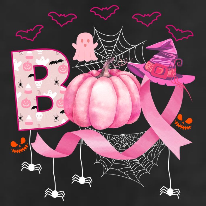 Boo Halloween October Breast Cancer Awareness Hat