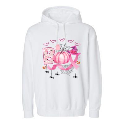 Boo Halloween October Breast Cancer Awareness Garment-Dyed Fleece Hoodie