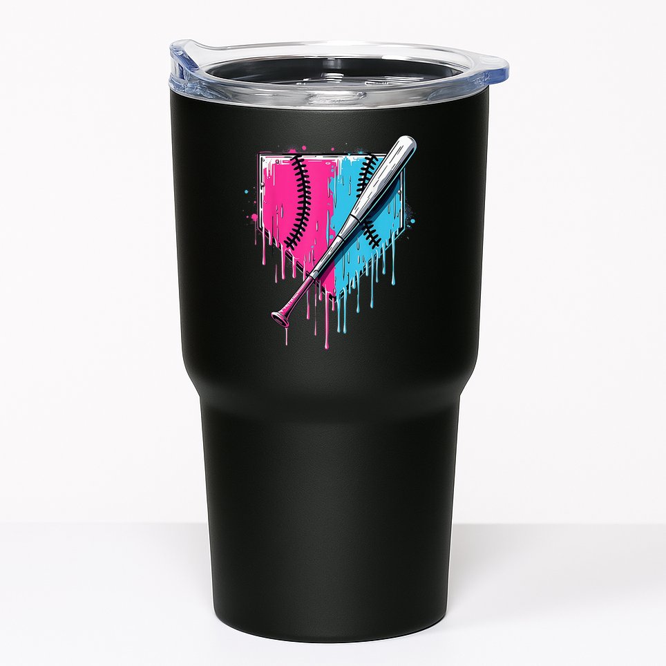 Baseball Home Plate Drip With Sprinkles Drip Ice Cream Bat Tumbler