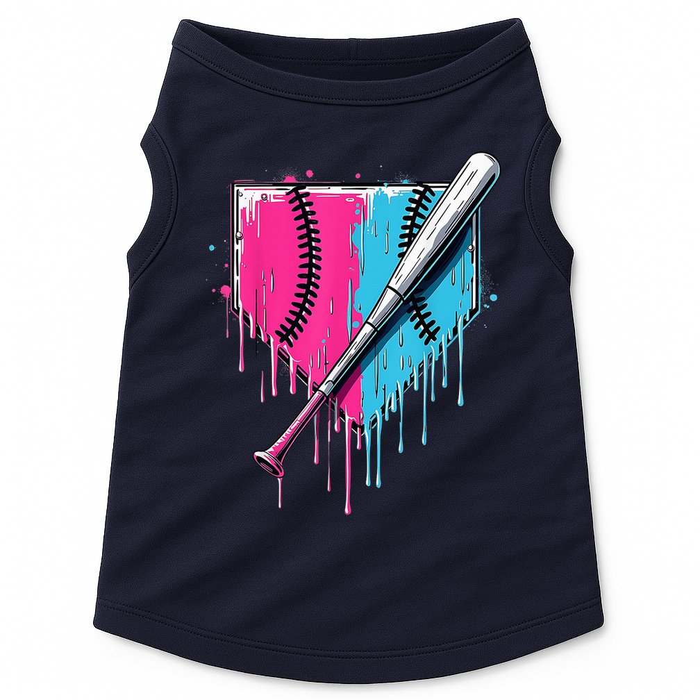 Baseball Home Plate Drip With Sprinkles Drip Ice Cream Bat Doggie Tank