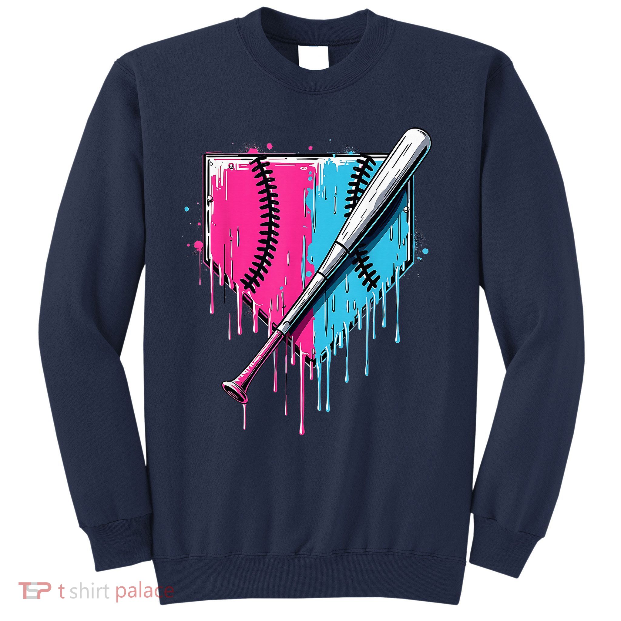 Baseball Home Plate Drip With Sprinkles Drip Ice Cream Bat Sweatshirt