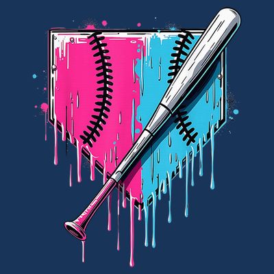 Baseball Home Plate Drip With Sprinkles Drip Ice Cream Bat T-Shirt