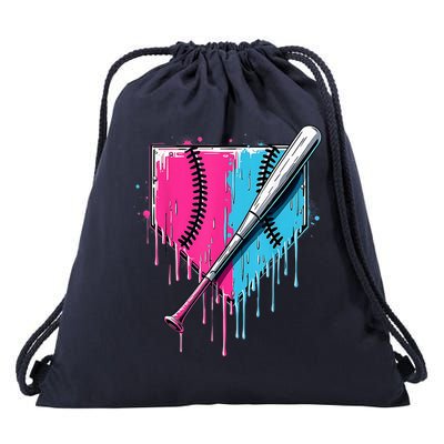Baseball Home Plate Drip With Sprinkles Drip Ice Cream Bat Drawstring Bag