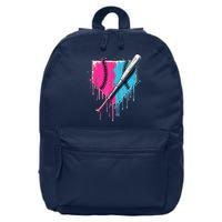 Baseball Home Plate Drip With Sprinkles Drip Ice Cream Bat 16 in Basic Backpack