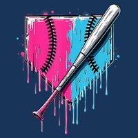 Baseball Home Plate Drip With Sprinkles Drip Ice Cream Bat 16 in Basic Backpack