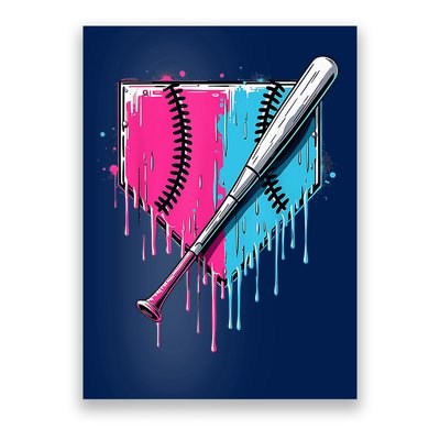 Baseball Home Plate Drip With Sprinkles Drip Ice Cream Bat Poster