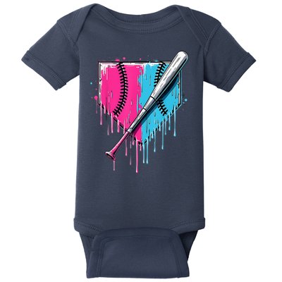 Baseball Home Plate Drip With Sprinkles Drip Ice Cream Bat Baby Bodysuit