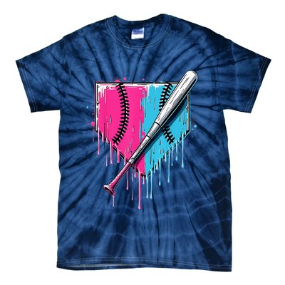 Baseball Home Plate Drip With Sprinkles Drip Ice Cream Bat Tie-Dye T-Shirt