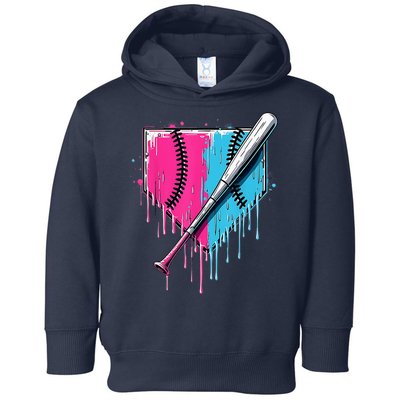 Baseball Home Plate Drip With Sprinkles Drip Ice Cream Bat Toddler Hoodie