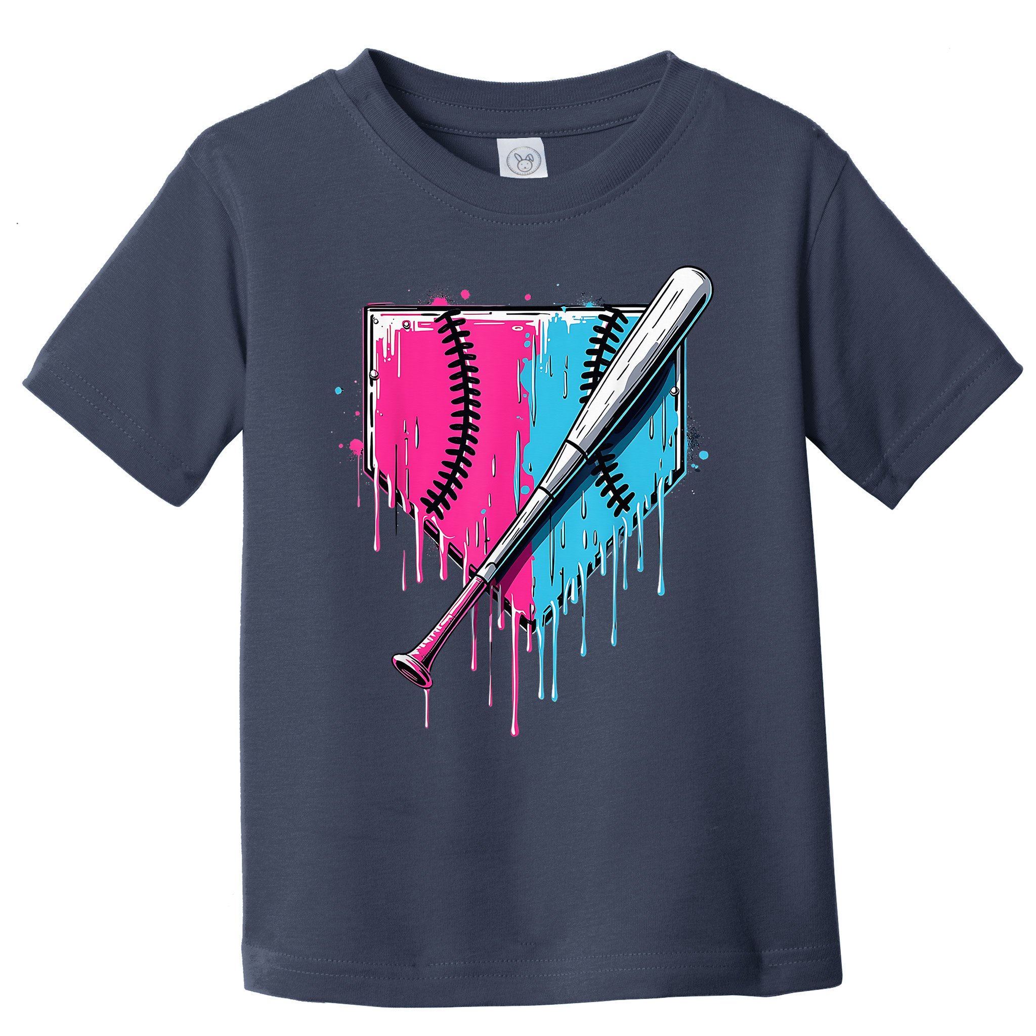 Baseball Home Plate Drip With Sprinkles Drip Ice Cream Bat Toddler T-Shirt