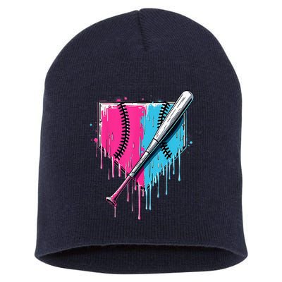 Baseball Home Plate Drip With Sprinkles Drip Ice Cream Bat Short Acrylic Beanie