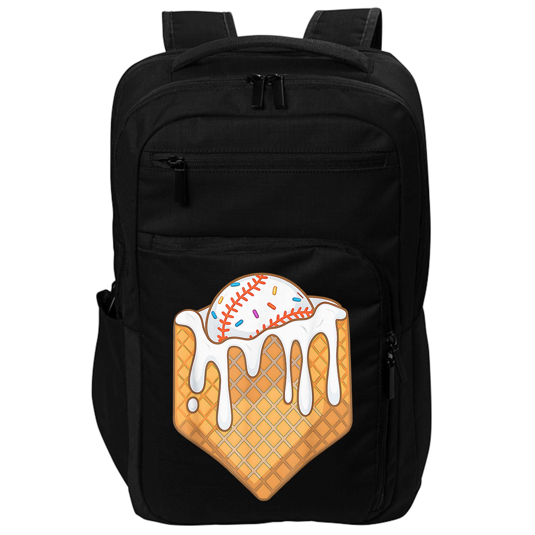 Baseball Home Plate Ice Cream Drip Fun Sports Lover Impact Tech Backpack