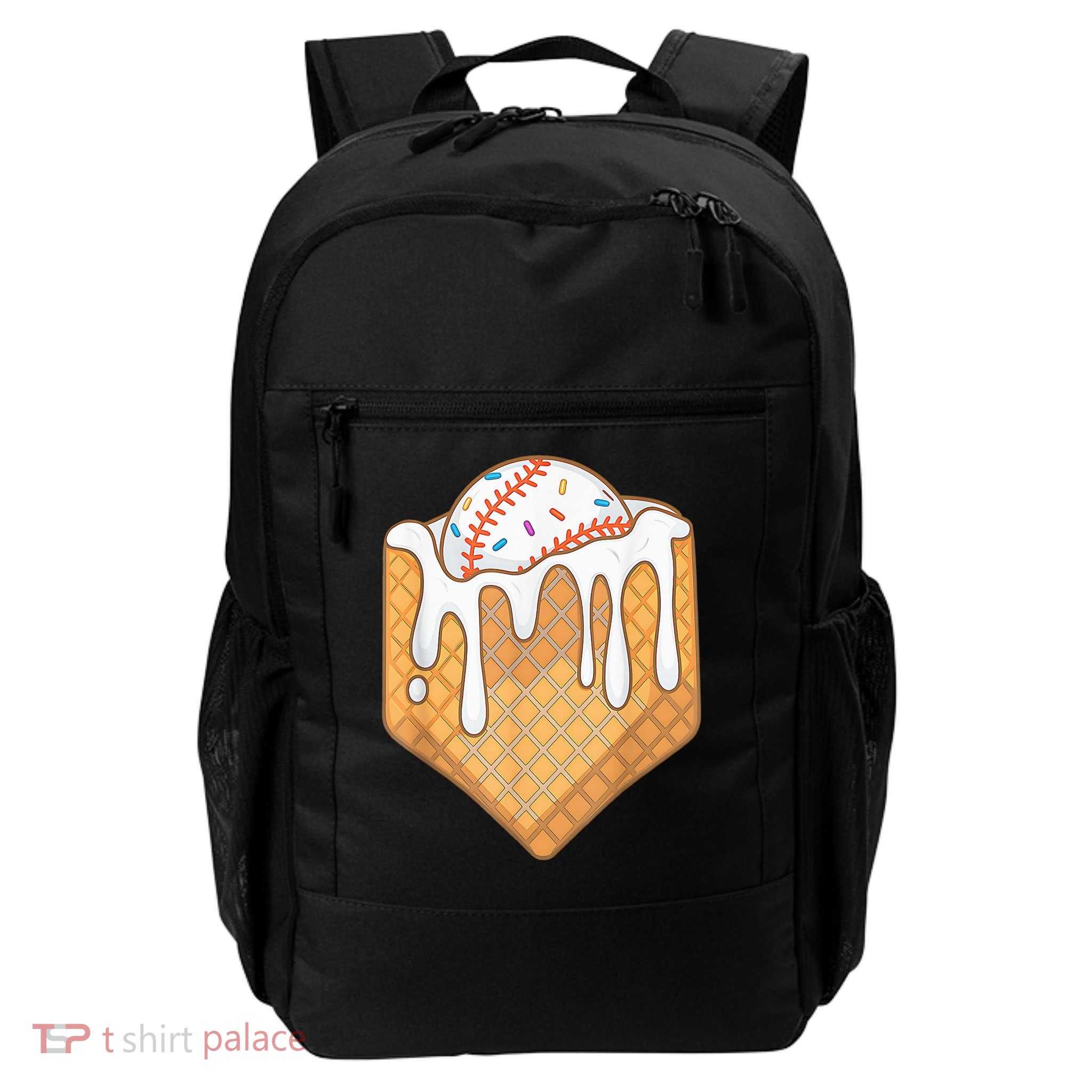 Baseball Home Plate Ice Cream Drip Fun Sports Lover Backpack