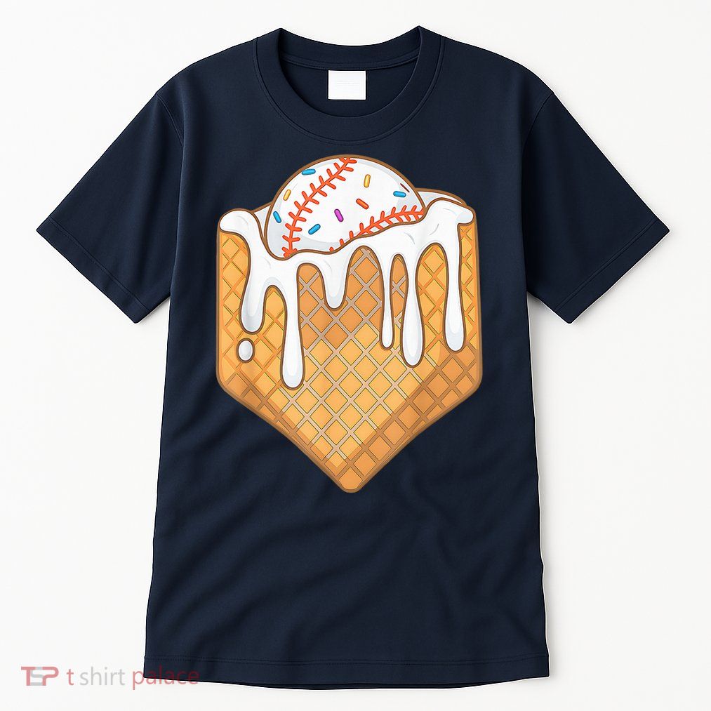 Baseball Home Plate Ice Cream Drip Fun Sports Lover Tall T-Shirt