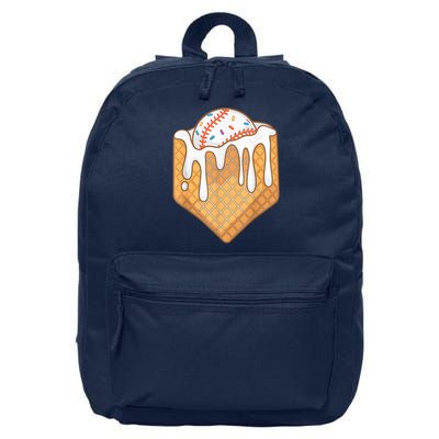 Baseball Home Plate Ice Cream Drip Fun Sports Lover 16 in Basic Backpack