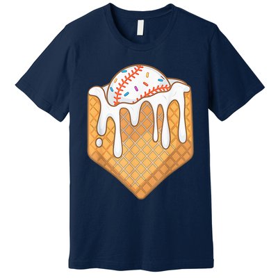 Baseball Home Plate Ice Cream Drip Fun Sports Lover Premium T-Shirt